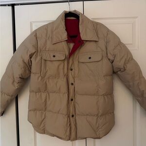 Orvis Women's Tan Puffer Down Jacket/ reversible tan/red